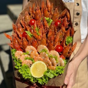 Конверт с раками и креветками